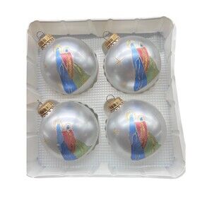 Vintage religious Christmas ornaments Silent night Star of Bethlehem